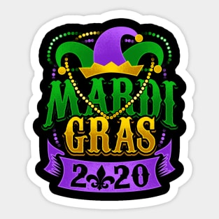 Mardi Gras 2020 Fleur de Lis Beads Souvenir Sticker